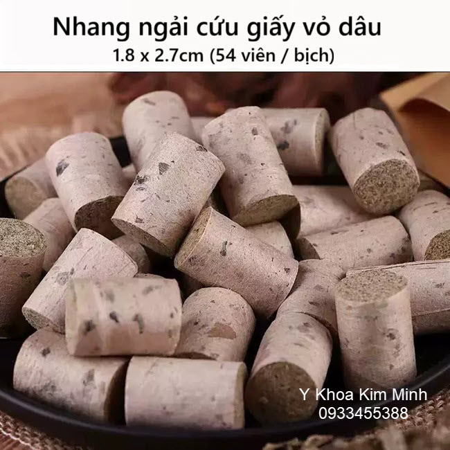 Nhang ngải cứu ngắn giấy vỏ dâu 1.8 x 2.7cm 54 điếu