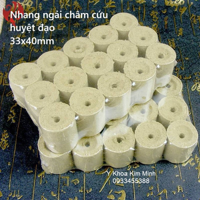 Nhang ngải châm cứu huyệt đạo có lỗ 33 x 40mm (15 viên)