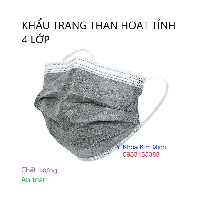 Khẩu trang than hoạt tính 4 lớp giá sỉ