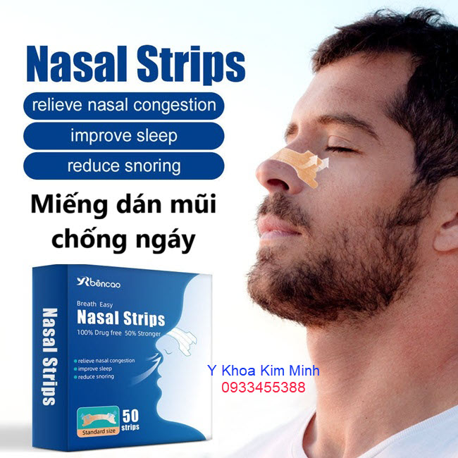 Miếng dán mũi chống ngáy Nasal Strips 50 miếng