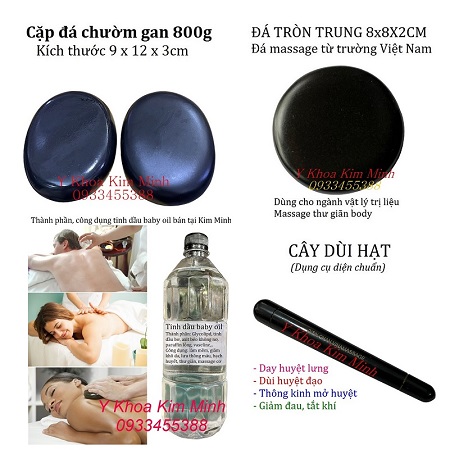 Đá massage, đá chườm gan, dầu massage baby oil bán ở Y Khoa Kim Minh