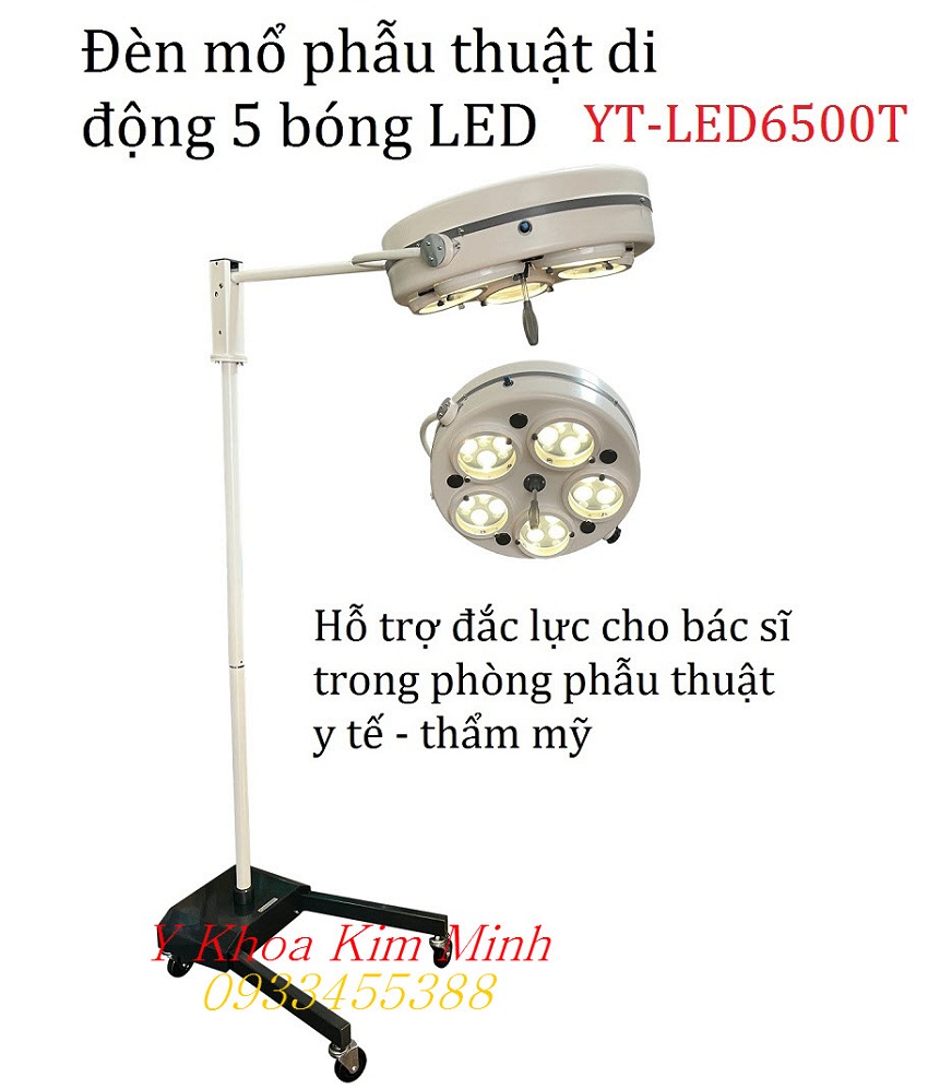 Đèn mổ y tế 5 bóng di động YT-LED6500T