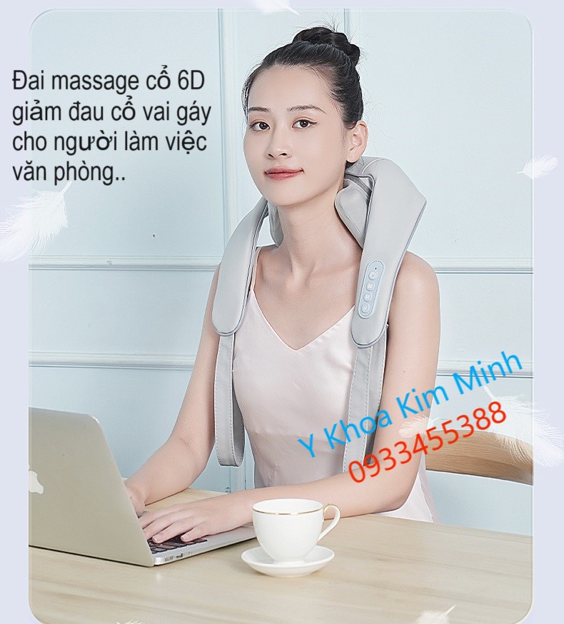 Điều trị giảm đau cổ vai gáy cho người làm việc văn phòng bằng đai massage cổ 6D