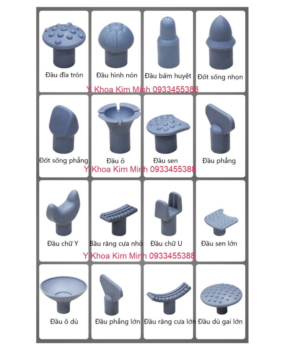 16 đầu điều trị của máy nắn chỉnh xương khớp, điều trị giảm đau cơ xương khớp cột sống HLAM002