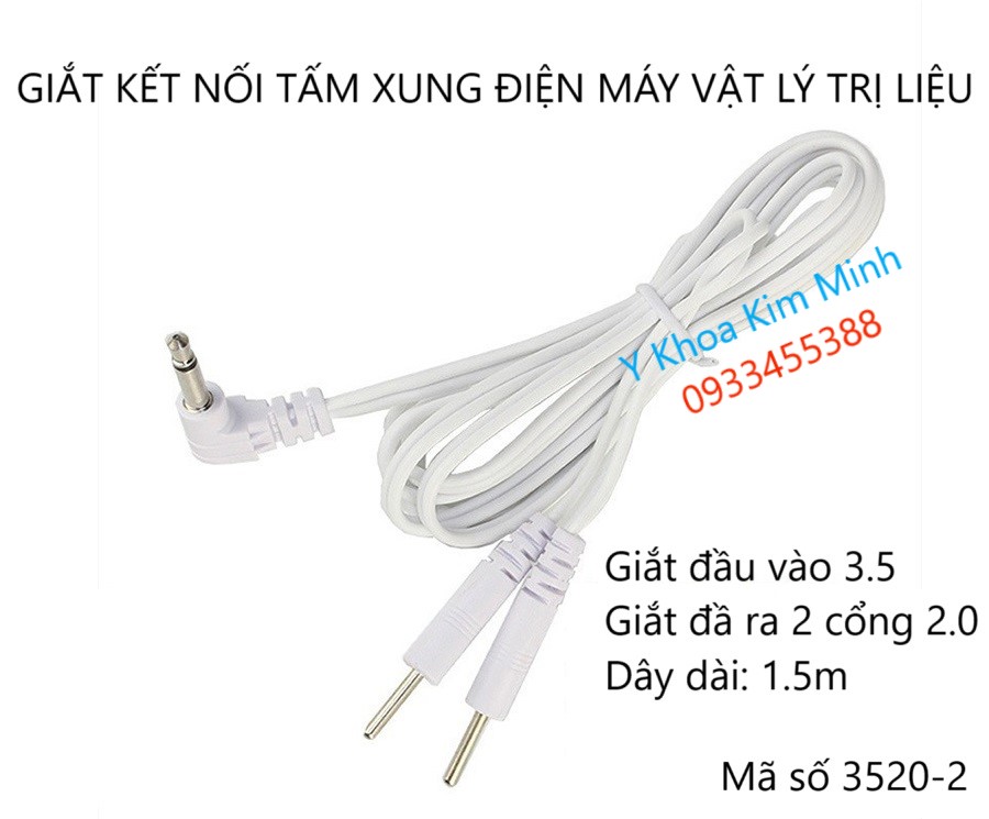 3520-2 dây giắt cắm tấm điện cực xung điện với máy vật lý trị liệu