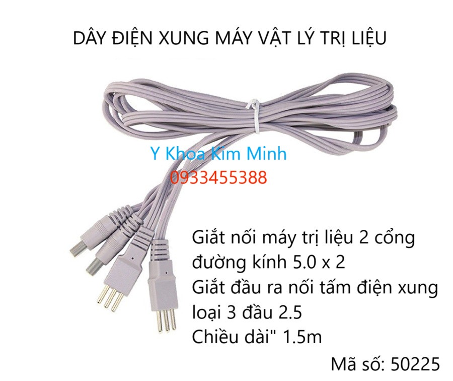 50225 dây nối tấm điện cực điện xung với máy vật lý trị liệu DDS, máy trung tần trị liệu