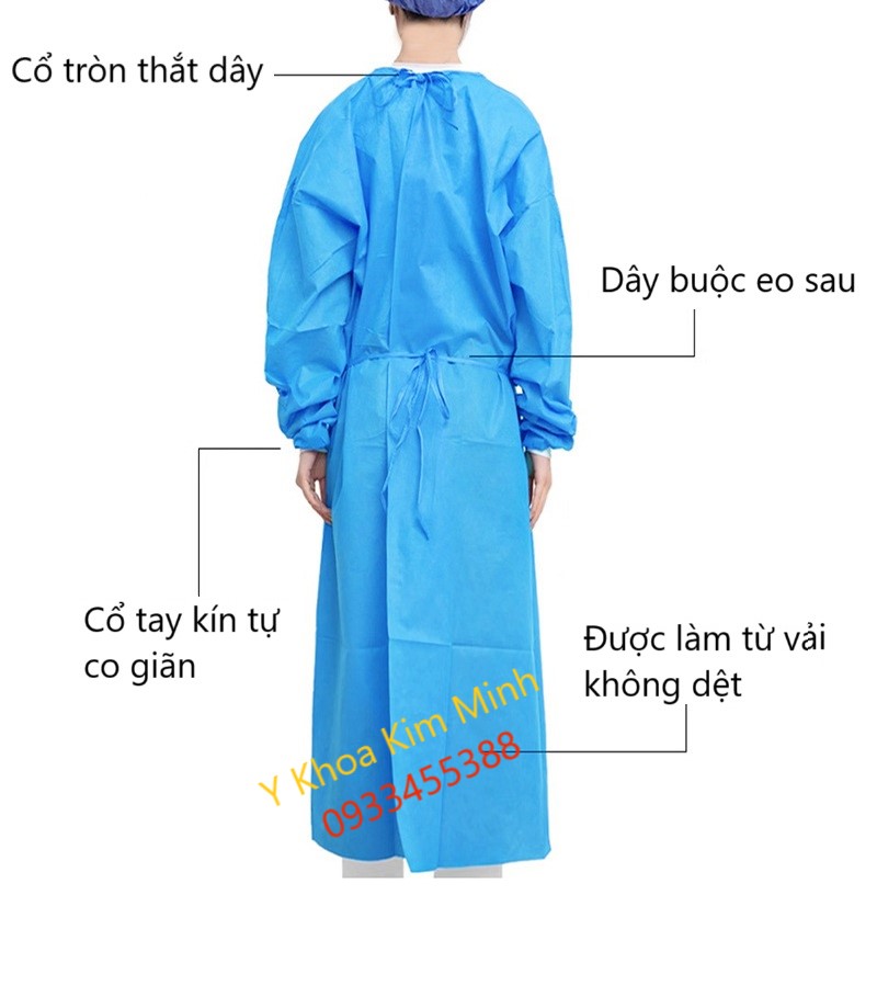 Áo choàng phẫu thuật y tế dùng một lần sử dụng cho bác sĩ nam nữ