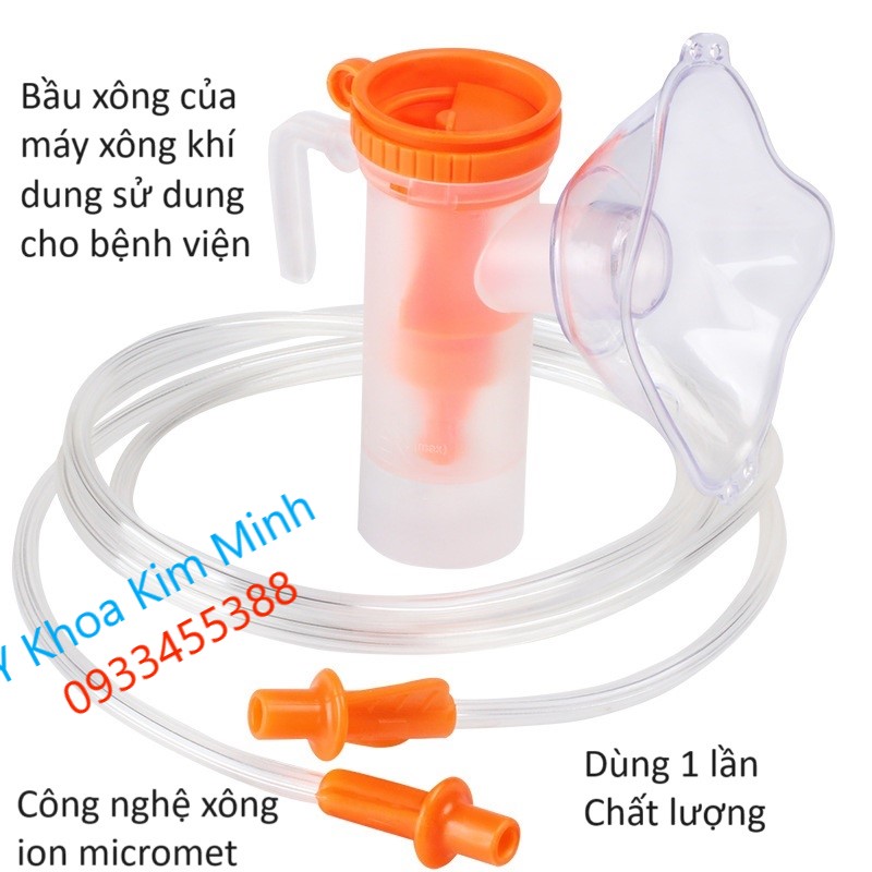 Bầu xông đựng thuốc, chụp mask máy xông khí dung sử dụng 1 lần thay thế