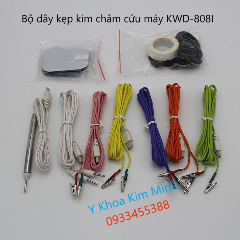 Bộ dây kẹp kim châm cứu máy điện châm 6 cọc 12 kim KWD-801I