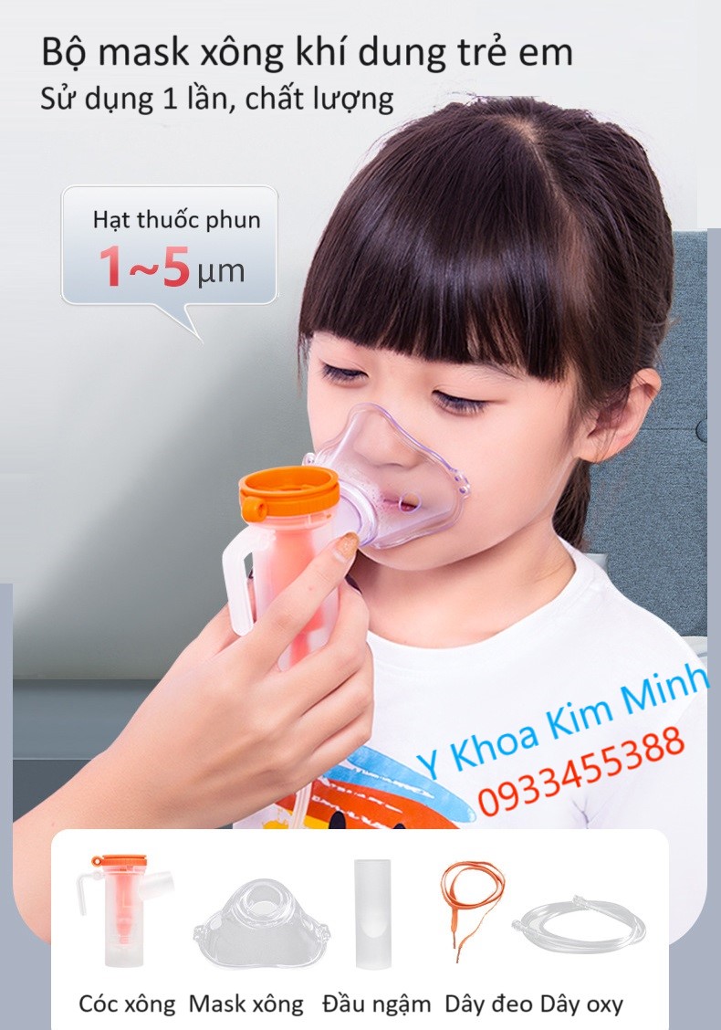 Bộ mask xông khí dung trẻ em dùng 1 lần bán ở Y Khoa Kim Minh