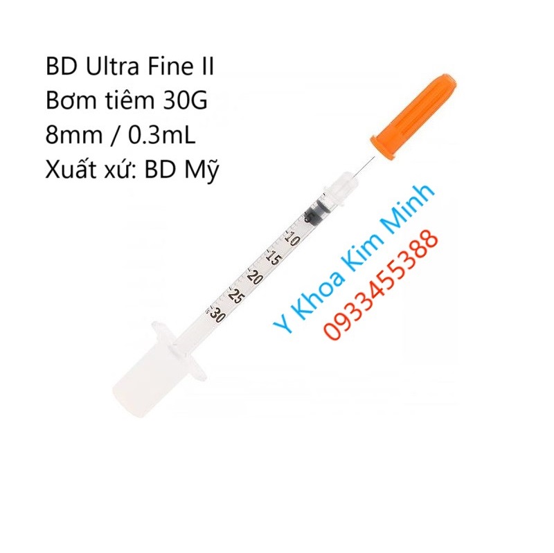 Bơm tiêm BD Ultra Fine II 30G 8mm 0.3ML của Mỹ