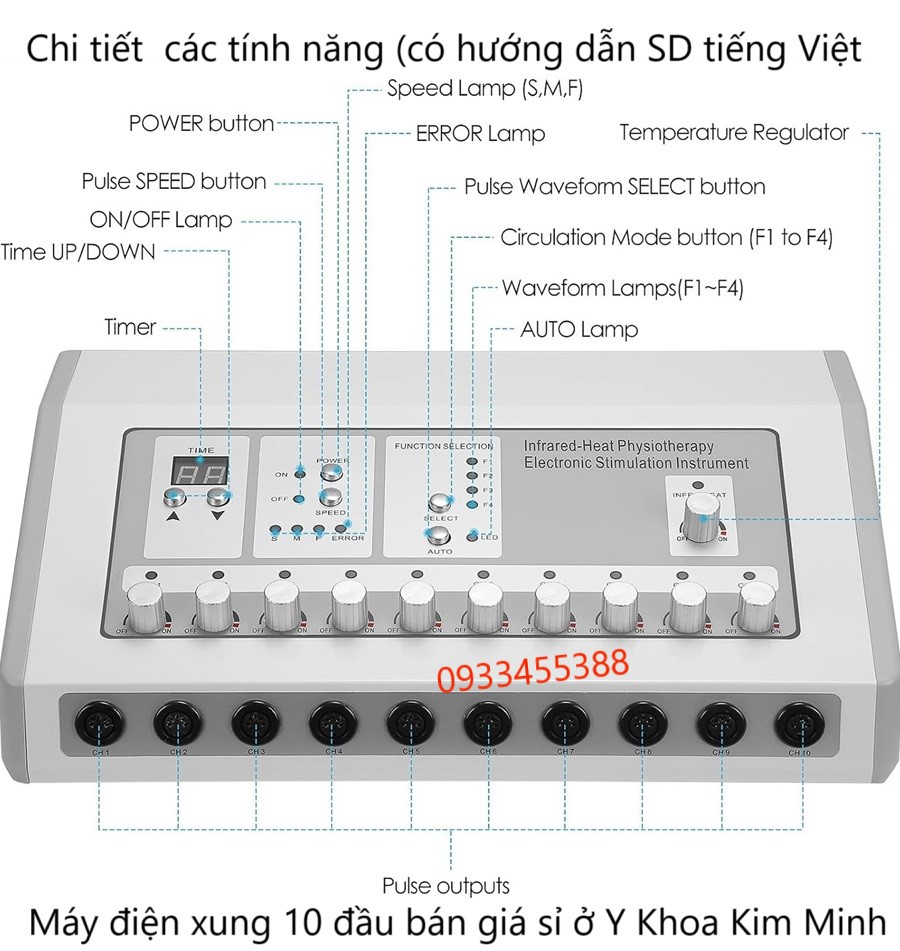 Bán máy điện xung 10 đầu ở Tp.HCM giá sỉ