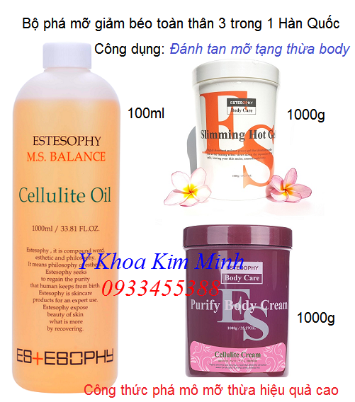 Bán bộ 3 phá mỡ giảm béo body toàn thân Hàn Quốc Estesophy Korea - Y khoa Kim Minh 0933455388