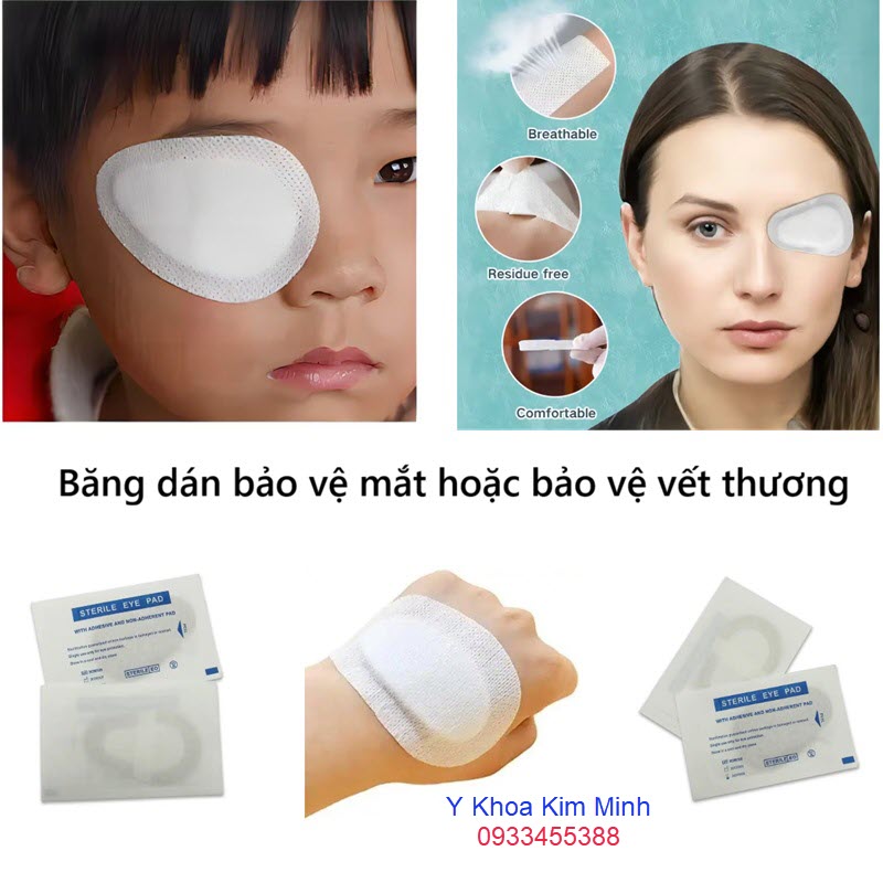 Băng dán bảo vệ mắt, bảo vệ vết thương chống nhiễm trùng, đóng gói từng cái, đã vô trùng