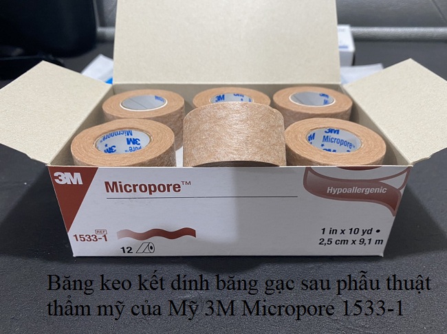3M Micropore 1533-1 là băng keo kết dính băng gạc y tế dùng trong phẫu thuật thẩm mỹ - Y Khoa Kim Minh