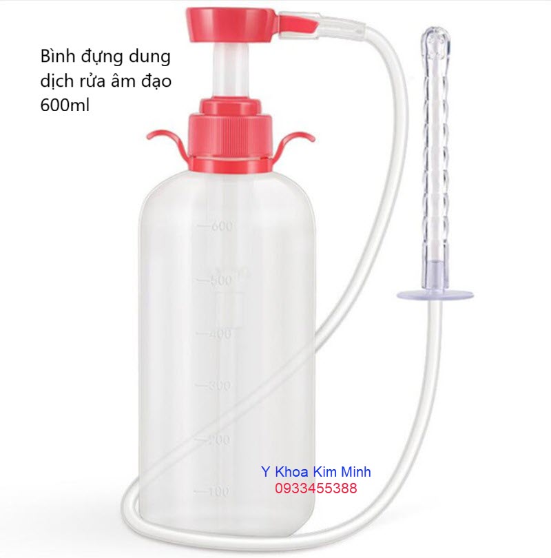 Bình đựng dung dịch rửa âm dạo có vòi phun 600ml
