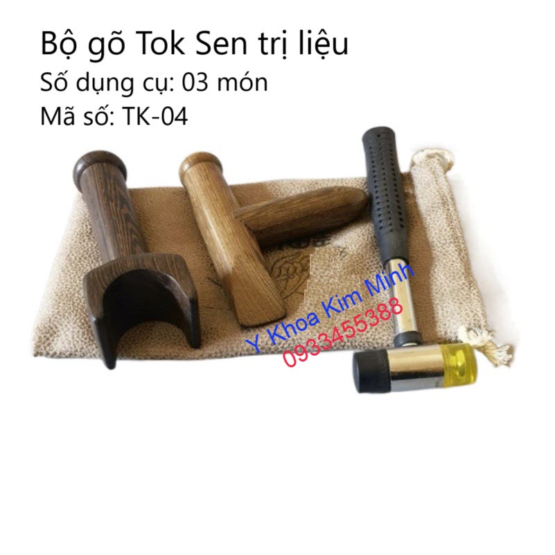 Bộ gõ Tok Sen TK-04 trị liệu massage lưng cơ khớp bằng gỗ