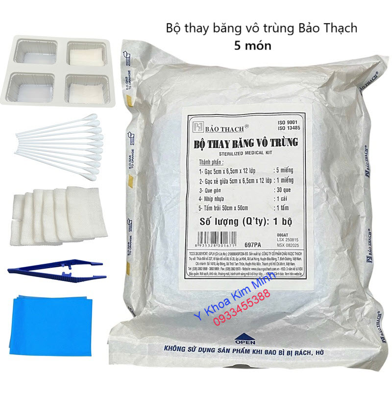 Bộ thay băng vô trùng Bảo Thạch 5 món bán ở Y Khoa Kim Minh