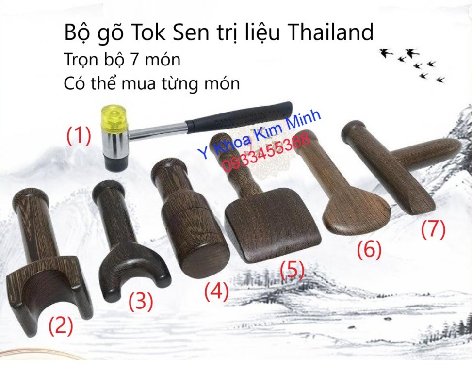 Bộ gõ Tok Sen Thái Lan 7 món bán ở Y Khoa Kim Minh