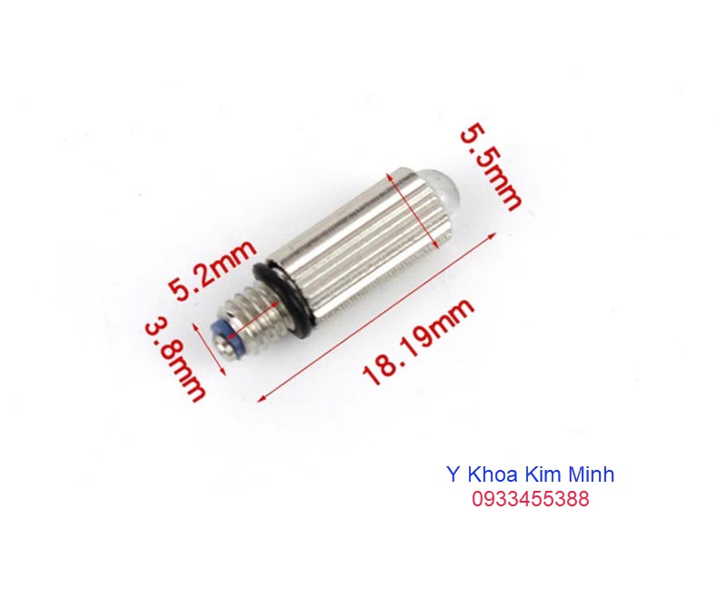 Kích thước bóng đèn dùng cho bộ soi thanh quản kích thước 18.19cm x 5.5cm