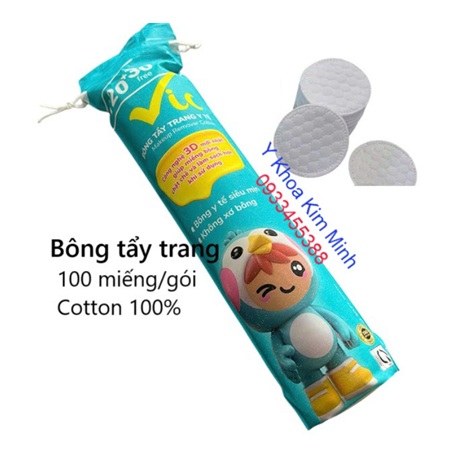Bông tẩy trang miếng tròn VIC dùng cho spa, thẩm mỹ viện, cá nhân sử dụng bán ở tphcm