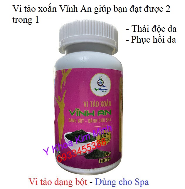 Bột tảo xoắn dùng phi kim cho Spa sản xuất tại Vĩnh An, Việt Nam - Y khoa Kim Minh