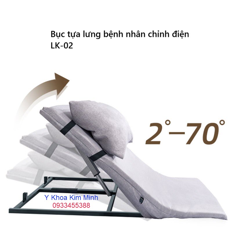 Bục tựa lưng bệnh nhân chỉnh điện nâng hạ qua remote