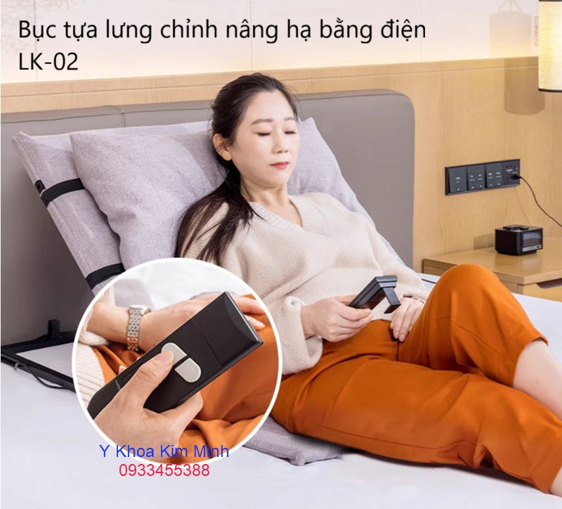 Bục tựa lưng chỉnh nâng hạ bằng điện qua remote