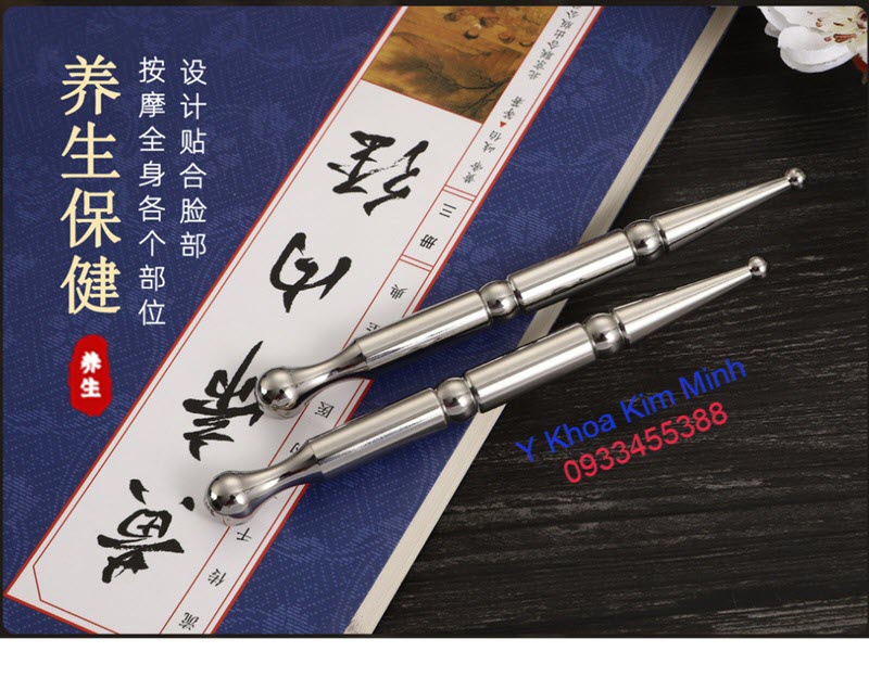 Bút ấn huyệt 2 đầu dùng cho ngành vật lý trị liệu bằng inox