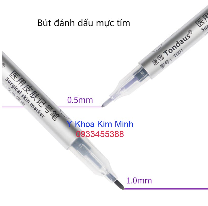 Bút đánh dấu mực tím xóa được sử dụng trong thẩm mỹ