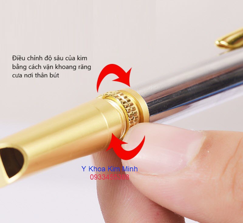 Bút lấy máu có tăng giảm độ sâu của kim khi bấm lấy máu liên tục