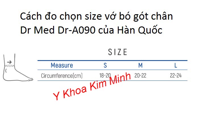 Cách đo size vó bó gót chân Dr Med Dr-A090 của Hàn Quốc