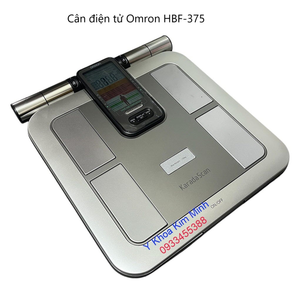 Cân điện tử Omron HBF-375 phân tích tình trạng mỡ thừa cơ thể và độ tuổi sinh học cơ thể