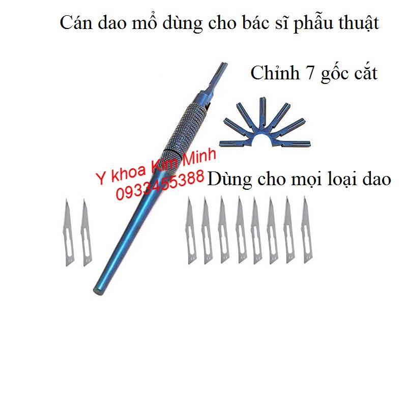 Cán dao mổ phẫu thuật gốc xoay cán dao 0-180 độ bằng inox -  Y khoa Kim Minh