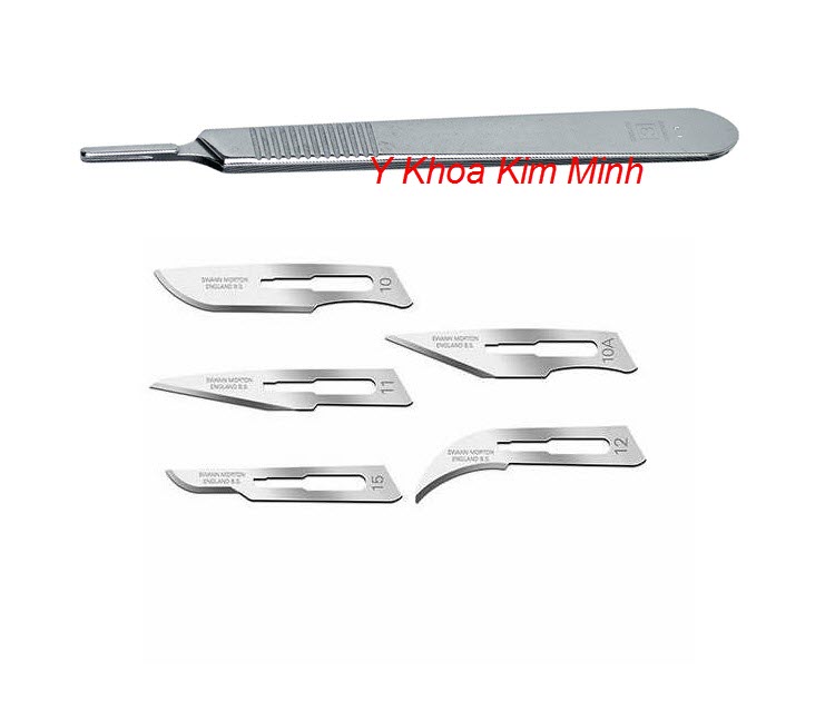 Cán dao số 3 và lưỡi dao mỗ phẫu thuật 10, 11, 12, 15 bán tại Tp.HCM - Y khoa Kim Minh