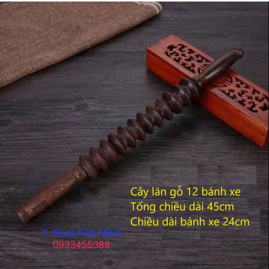 Cây lăn gỗ trị liệu 12 bánh xe