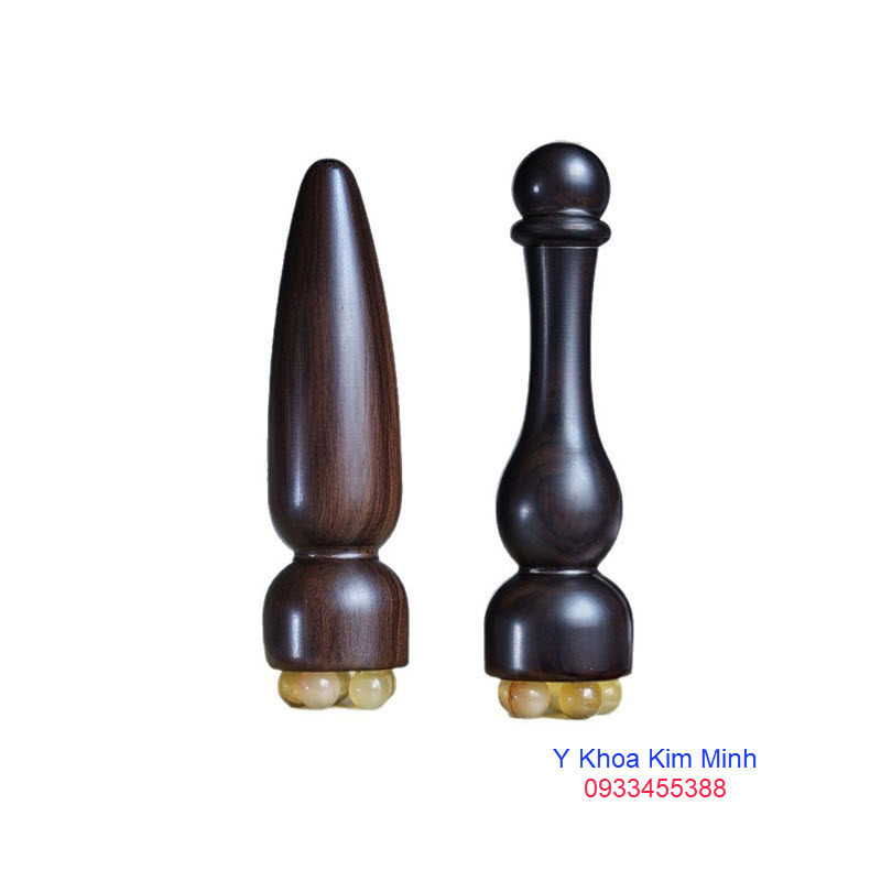 Cây lăn massaeg da mặt đầu lăn bằng sừng