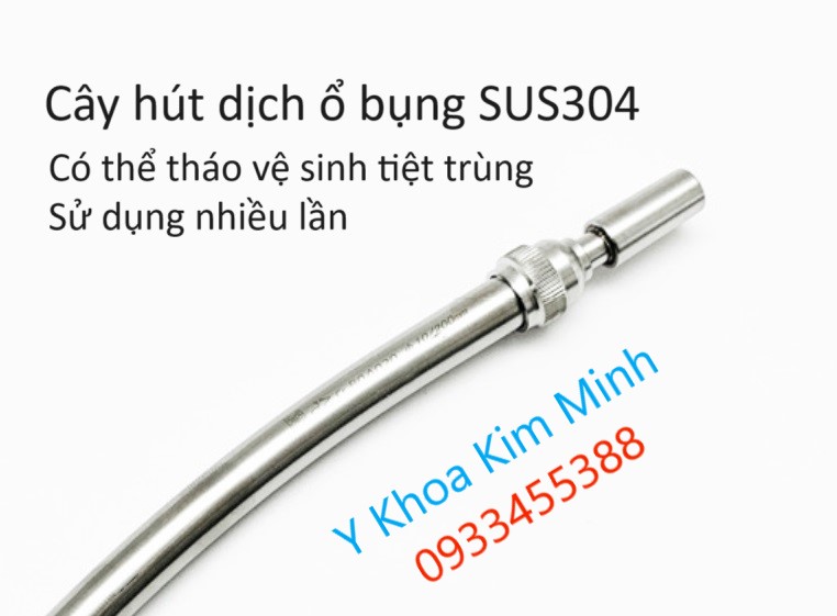 Cây hút dịch ổ bụng inox SUS304 đầu tù có nhiều lỗ bán ở Y khoa Kim Minh