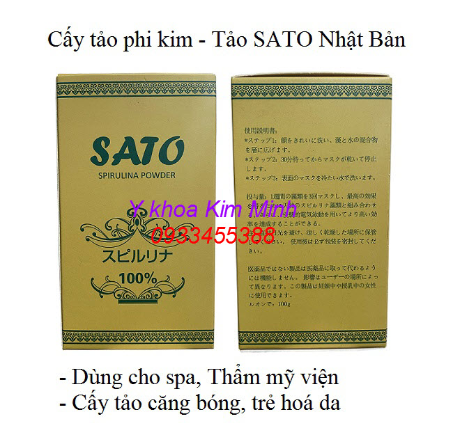 Tảo Sato Spirulina Nhật Bản dùng cấy tảo phi kim dùng trong thẩm mỹ viện và spa - Y Khoa Kim Minh