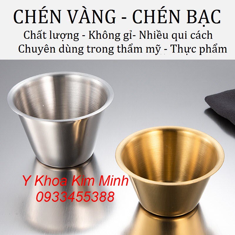 Chén vàng, chén inox vàng 6.5x4.7cm bán giá sỉ ở Y Khoa Kim Minh