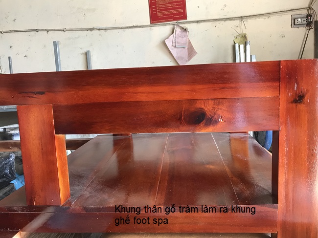 Khung thân gỗ ghế foot spa là gỗ tràm miền Tây chất lượng cao bảo hành 3 năm - Y Khoa Kim Minh