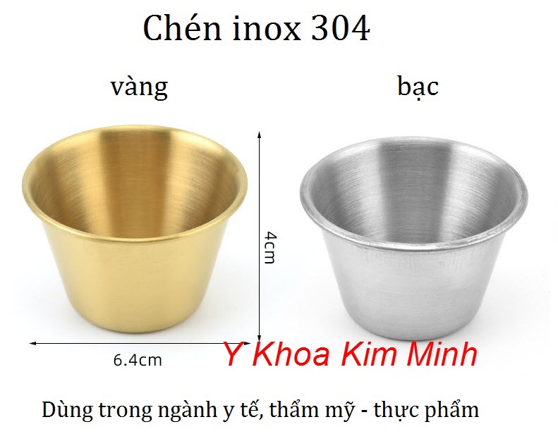 Chén inox vàng 304 bán ở Y Khoa Kim Minh
