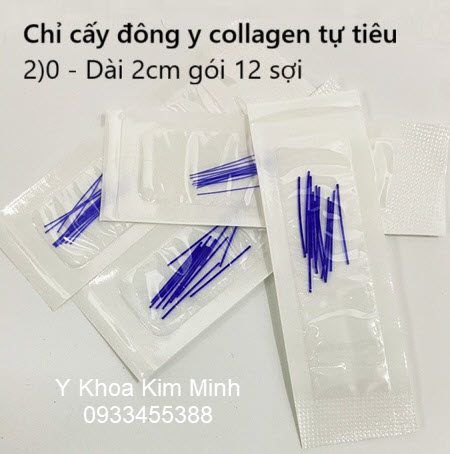 Chỉ đông y collagen tự tiêu 2)0 dài 2cm gói 12 sợi bán ở Tp.HCM
