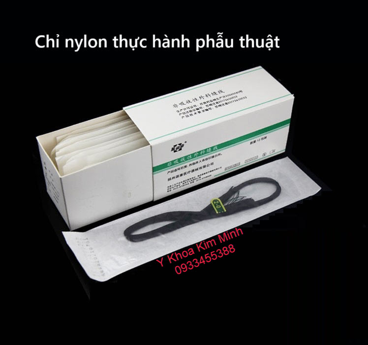 Chỉ nylon thực hành tập khâu phẫu thuật sinh viên y khoa bác sĩ