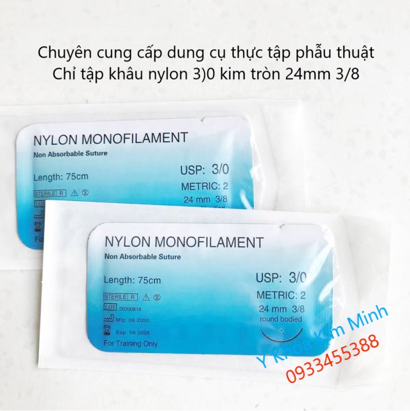 Kim nylon monofilament 3)0 kim tam giác 24mm 3/8 bán ở Y Khoa Kim Minh