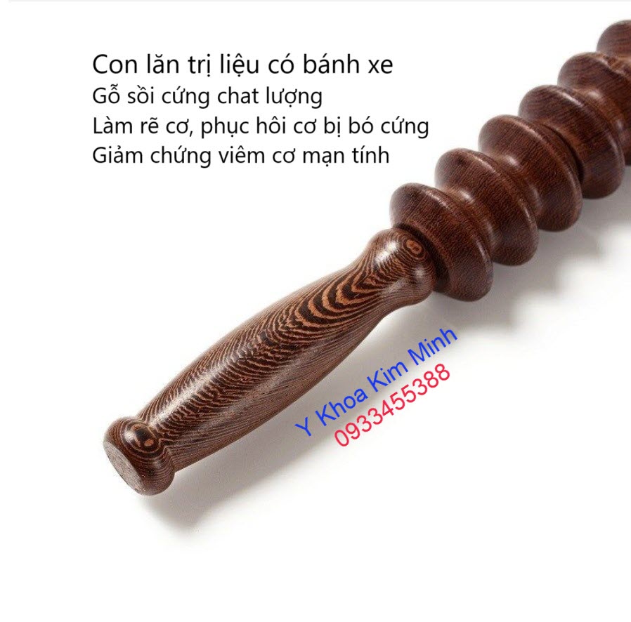 Cây lăn trị liệu có bánh xe bằng gỗ