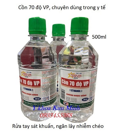 Cồn sát khuẩn y tế 70 độ VP dung tích 500ml bán giá sỉ tại Y khoa Kim Minh