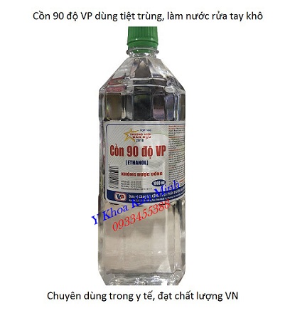 Cồn trắng y tế 90 độ VP chai 1000ml bán giá sỉ tại Y khoa Kim Minh