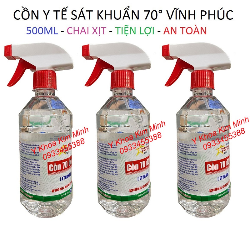 Cồn y tế 70 độ chai xịt bán giá sỉ tại Y Khoa Kim Minh