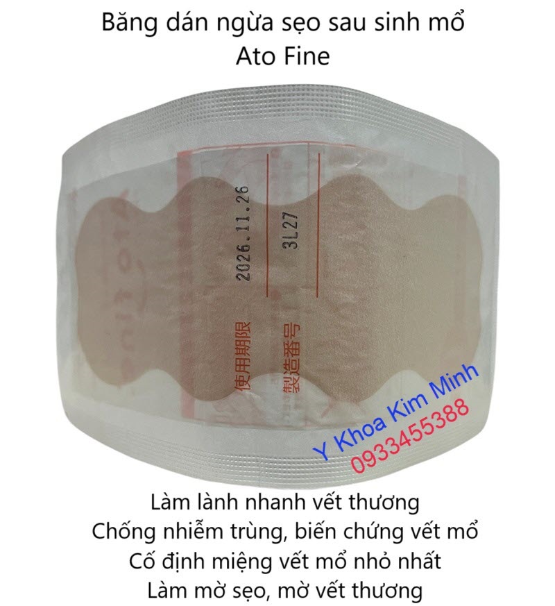 Sử dụng băng atofine giúp vết mổ sau khi sinh lành nhanh, ngăn hình thành sẹo, làm giảm vết sẹo, mờ sẹo cho sản phụ sau sinh an toàn hiệu quả